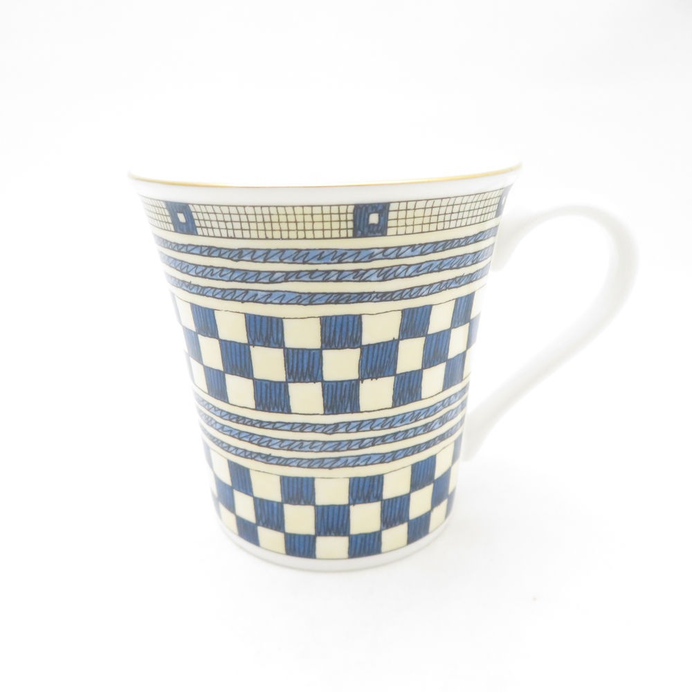 美品 WEDGWOOD ウェッジウッド サムライ マグカップ ビーカー コーヒー 青 金彩 廃盤 希少 SU13564L1 【中古】