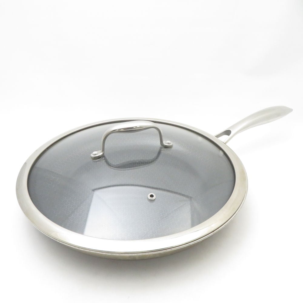 HEXCLAD ヘックスクラッド フライパン ガラス蓋 1点 セット 30cm SN474B1 【中古】