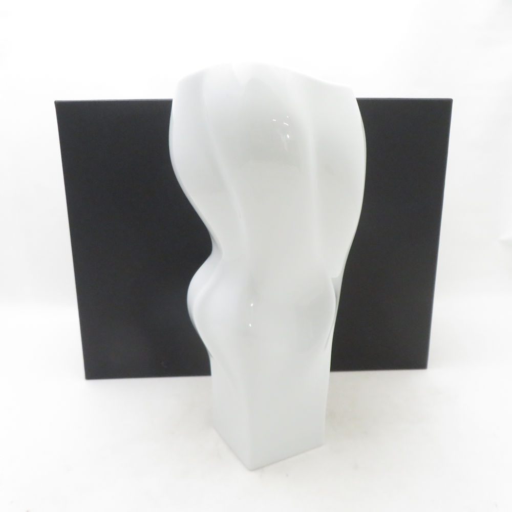 未使用 Rosenthal ローゼンタール BLOWN White ブロウンホワイト 花瓶 スタジオライン フラワーベース SM5134Z 【中古】