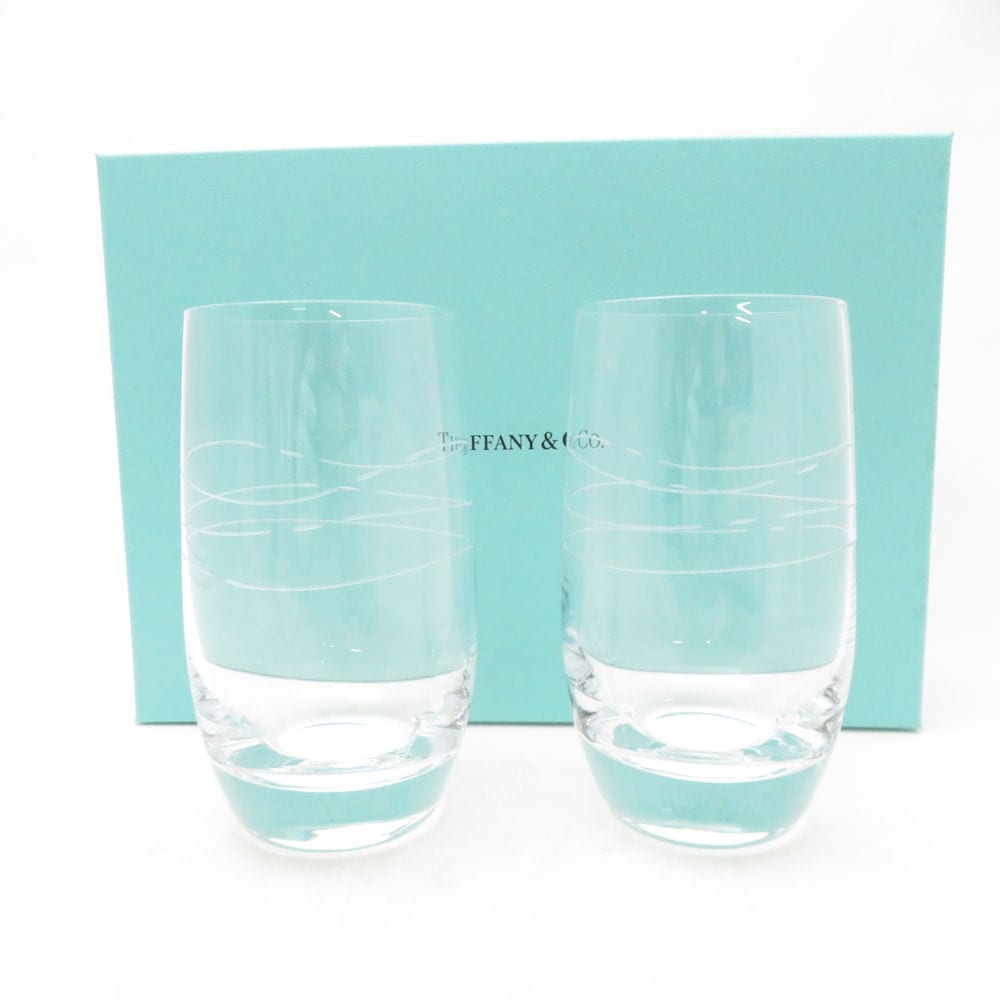未使用 TIFFANY＆Co. ティファニー カデンツ タンブラー 2点 ペア グラス クリア SU14002B4 【中古】