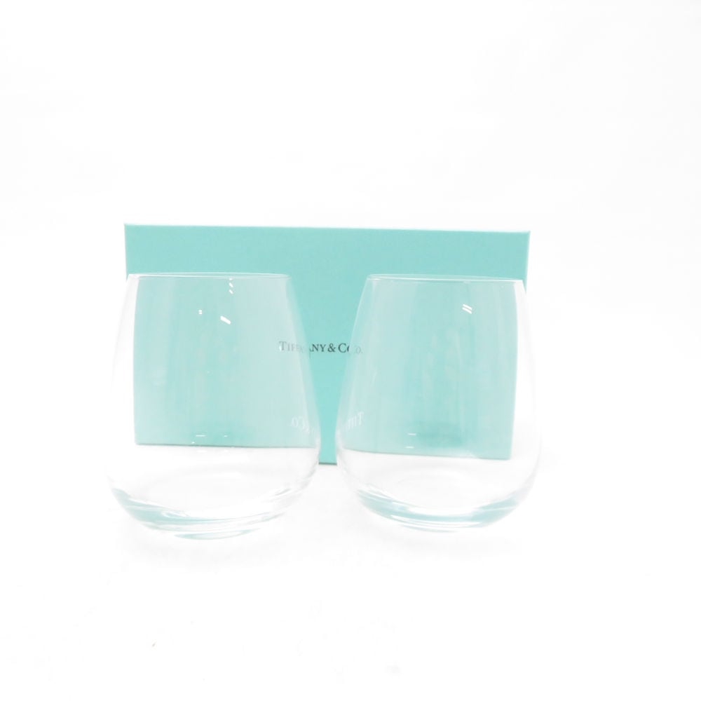 未使用 TIFFANY＆Co. ティファニー TCOロゴ タンブラー 2点 ペア ロックグラス クリア SU14003B4 【中古】
