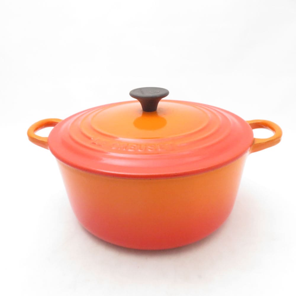 美品 Le Creuset ルクルーゼ ココットロンド 両手鍋 22cm 料理 SO3866T1 【中古】