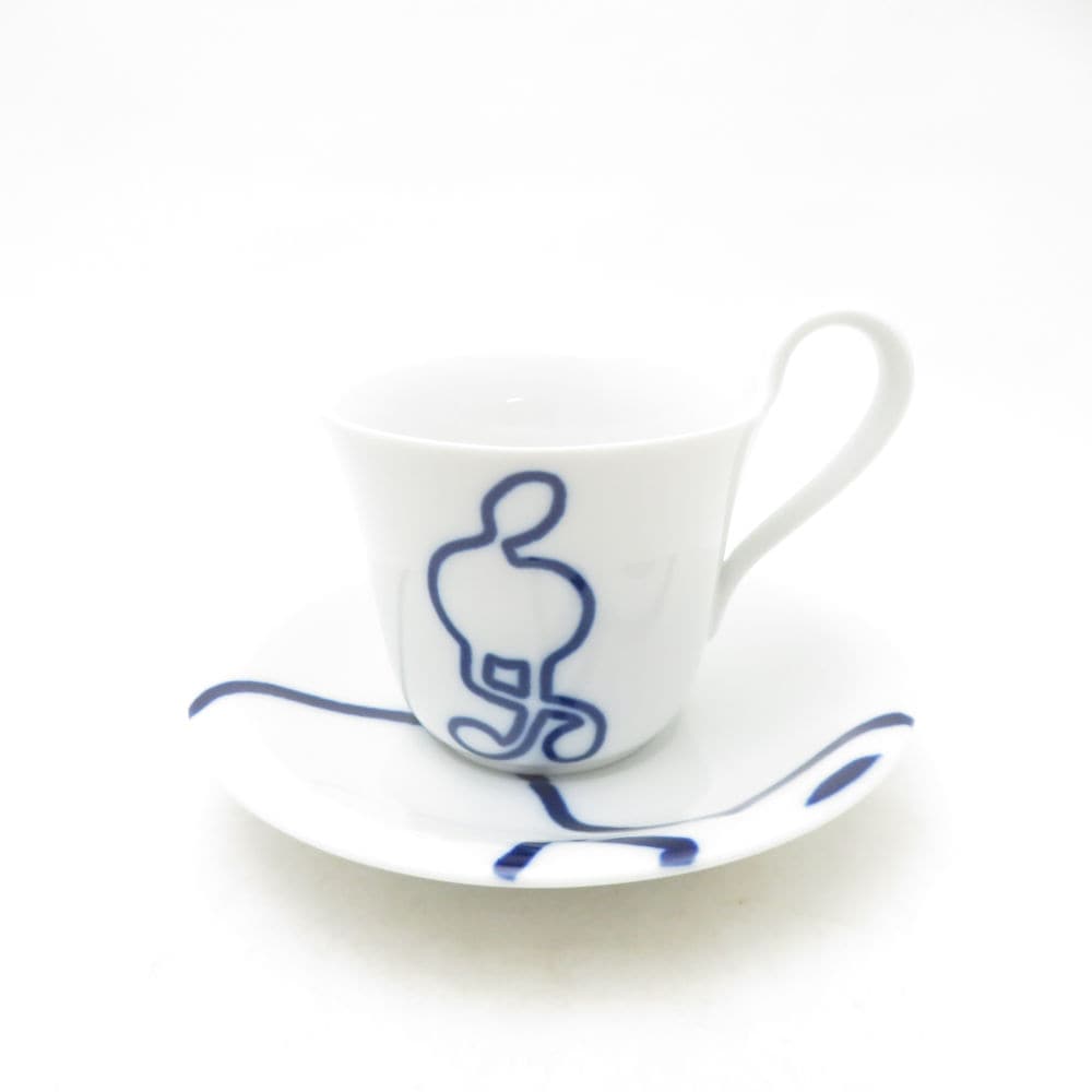 美品 ROYAL COPENHAGEN ロイヤルコペンハーゲン MUSICA ムシカ 093A/094A モニカ リッターバンド カップ＆ソーサー ハイハンドル ティー コーヒー 音符 SU13955E1 【中古】