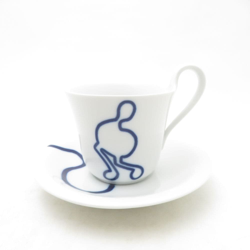 美品 ROYAL COPENHAGEN ロイヤルコペンハーゲン MUSICA ムシカ 093B/094B モニカ リッターバンド カップ＆ソーサー ハイハンドル ティー コーヒー 音符 SU13956E1 【中古】