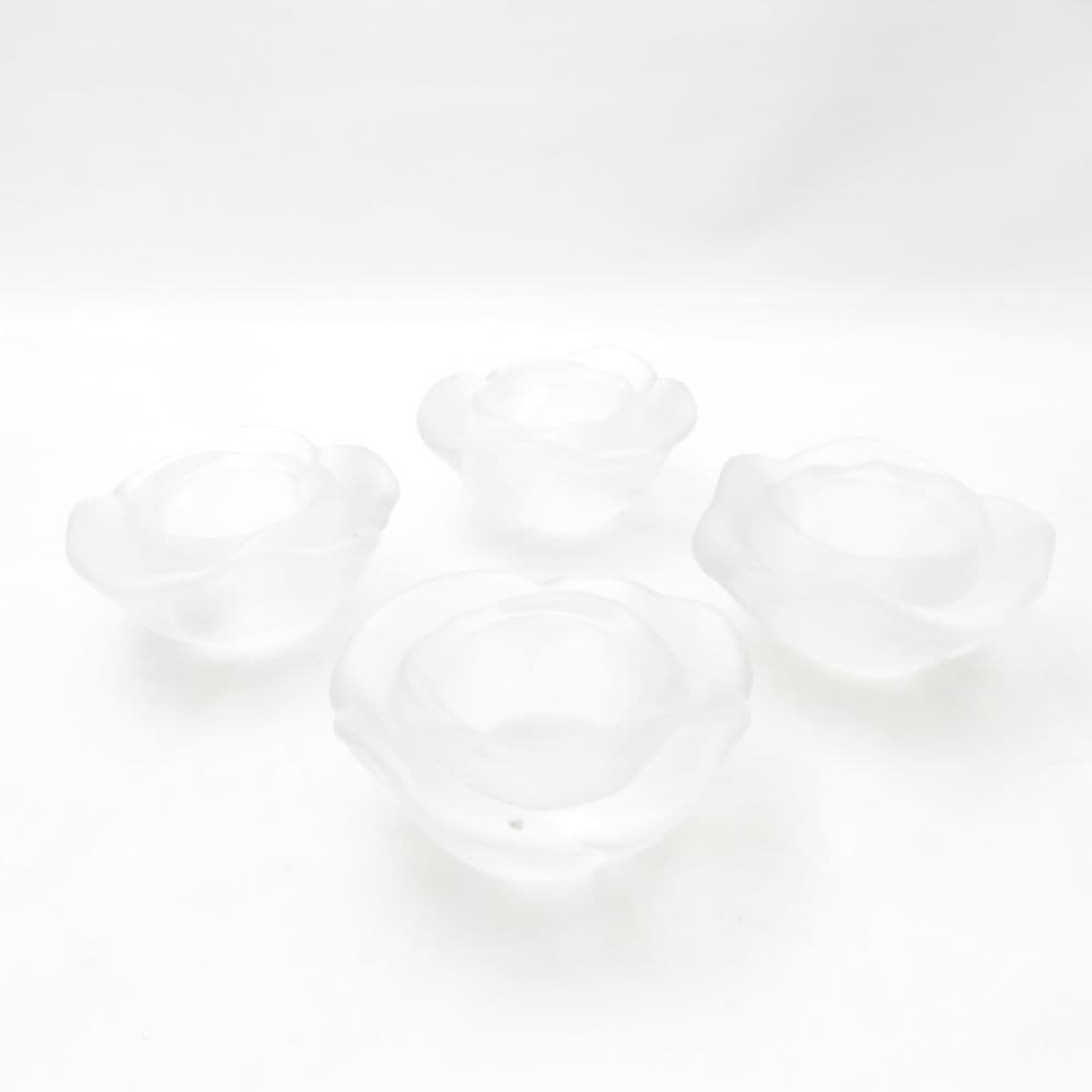 Christian Dior ディオール フロストローズ キャンドルホルダー 4点 セット 薔薇 バラ 花型 フラワー SC9663A1 【中古】