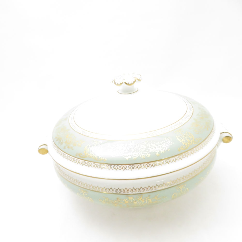 美品 WEDGWOOD ウェッジウッド コロンビアセージグリーン スープチューリン 希少 レア 旧刻印 黒壺 SC10190E1 【中古】