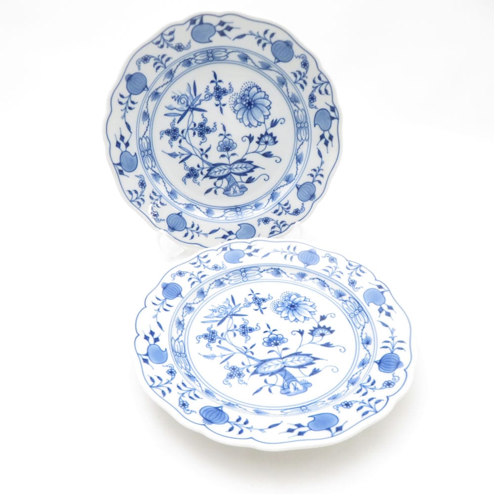 美品 MEISSEN マイセン ブルーオニオン 中皿 2枚 ペア 18cmプレート SC10029C2 【中古】