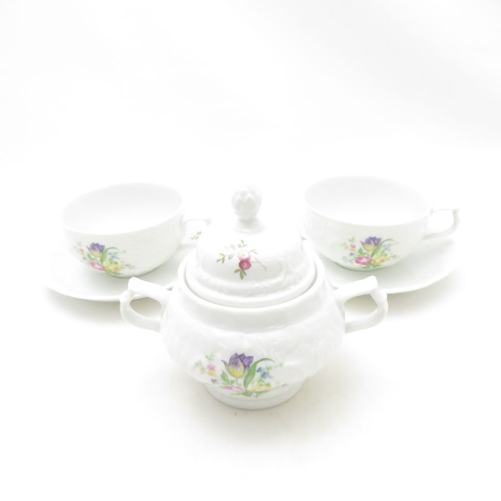 未使用 Rosenthal ローゼンタール クラシックローズ ティーカップ＆ソーサー シュガーポット 3点 セット 紅茶 砂糖 SO3815C1 【中古】