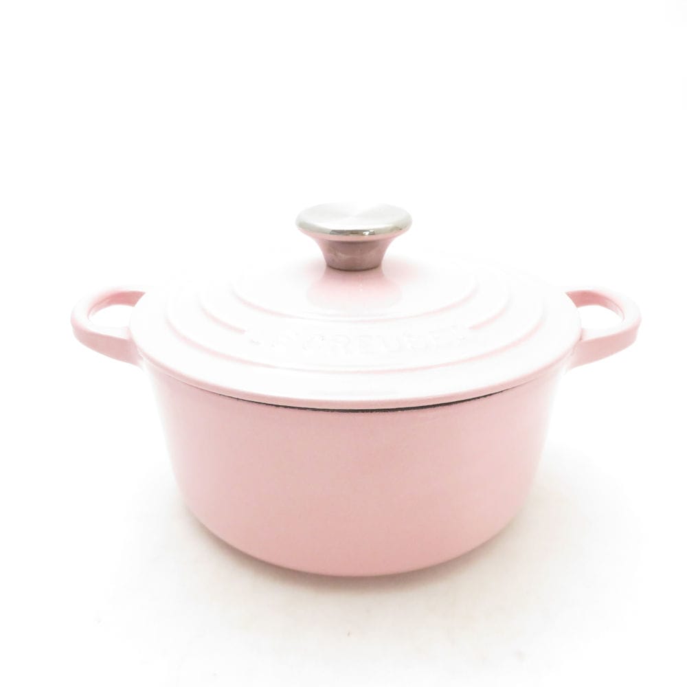 Le Creuset ルクルーゼ ココットロンド 両手鍋 18cm ほうろう ホーロー シフォンピンク SM5051U1 【中古】