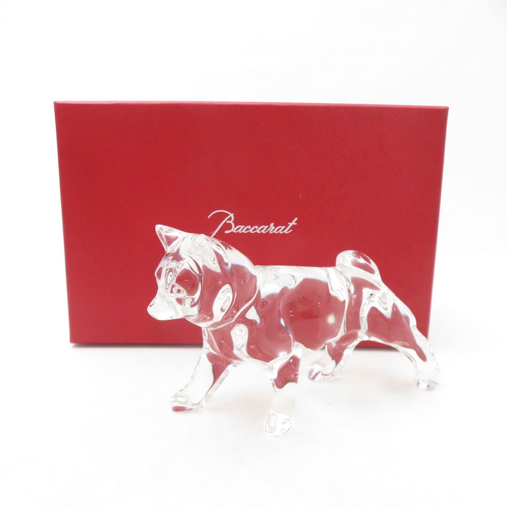 美品 Baccarat バカラ ゾディアック 干支 戌 フィギュリン 置物 オブジェ 犬 イヌ ドッグ 十二支 SC10856H2 【中古】