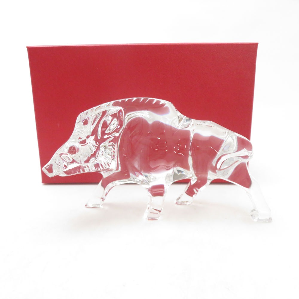 未使用 Baccarat バカラ ゾディアック 干支 亥 フィギュリン 置物 オブジェ イノシシ 猪 十二支 SC10858H2 【中古】