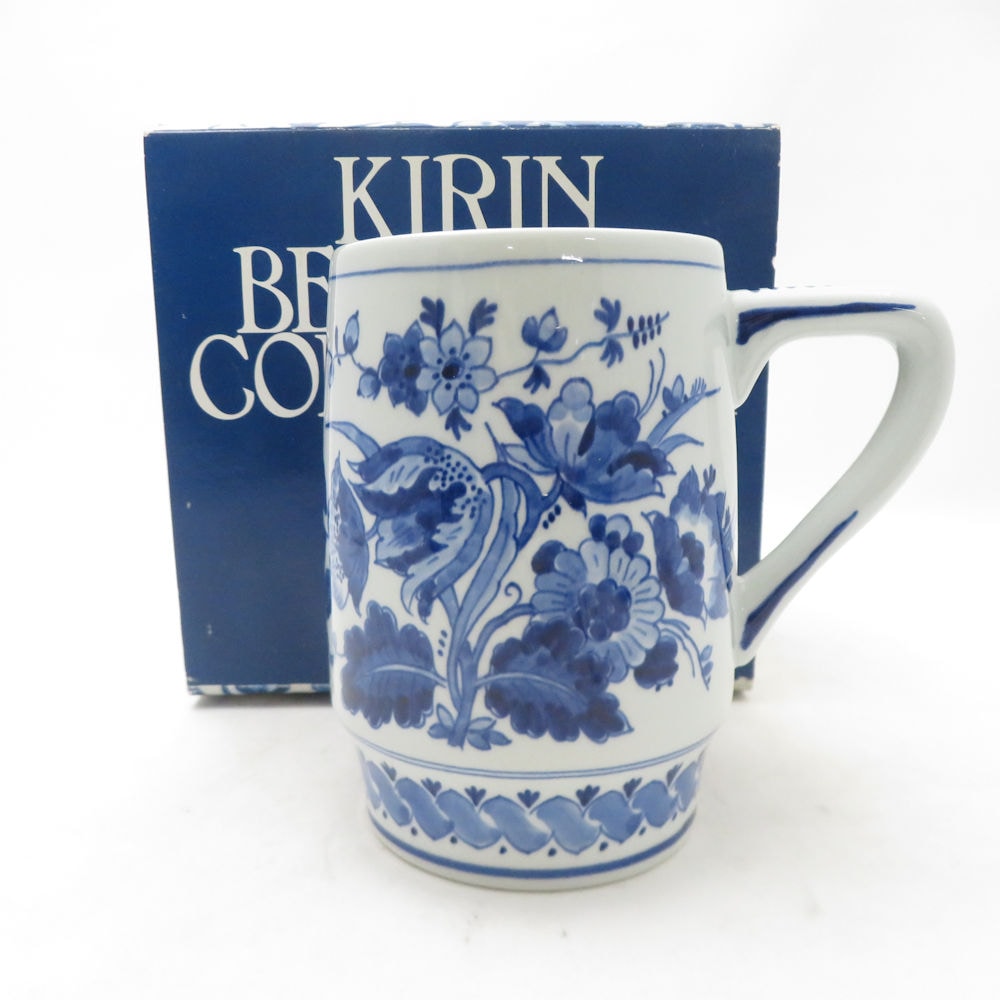 未使用 ROYAL DELFT ロイヤル デルフト キリンビアマグコレクション 1988年 ロイヤルブルー ビアマグ 陶器 ビールジョッキ ビールグラス カップ SC10899B3 【中古】