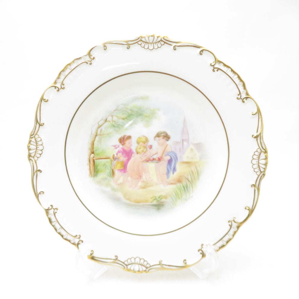 美品 MINTON ミントン Cupid and Child Studies 「Selling Hearts」 プレート 限定50枚 プレート 希少 レア 絵皿 天使 SC10811S2 【中古】