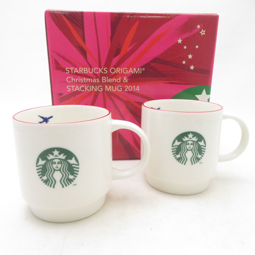 未使用 STARBUCKS スターバックス スタッキングマグ 2014 マグカップ 2点 ANA ペア SM5070E2 【中古】