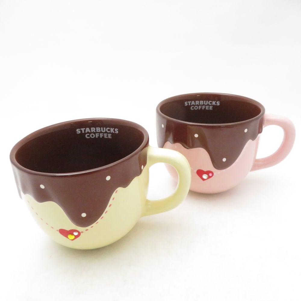 未使用 STARBUCKS スターバックス バレンタイン2010 スイートマグ マグカップ 2点 セット ラインストーン SM5072E2 【中古】