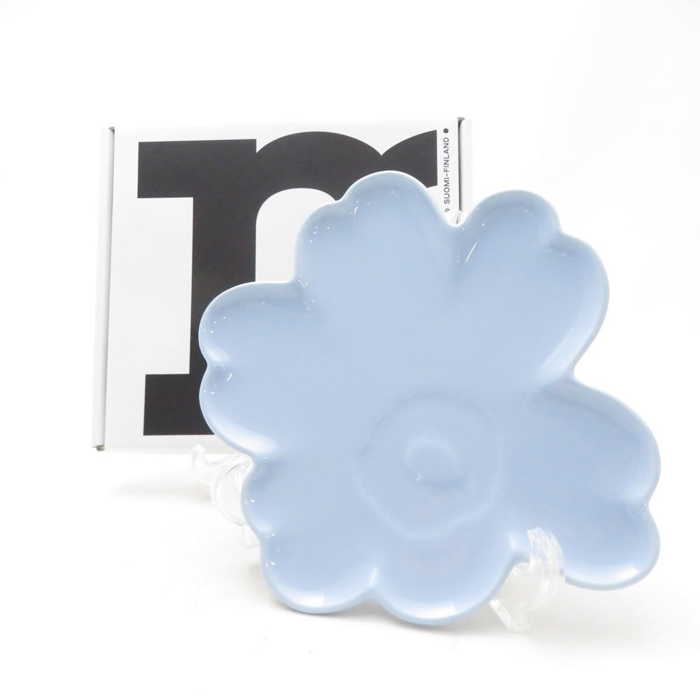 未使用 marimekko マリメッコ ウニッコ シェイプ プレート 20cm 中皿 北欧 フラワー SM5039V1 【中古】