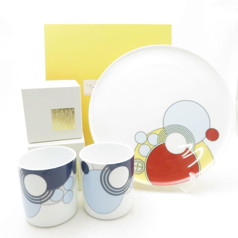 未使用 Noritake ノリタケ フランク ロイド ライト インペリアル マルチカップ タルトプレート 3点 セット 26cmプレート 大皿 SM5042V1 【中古】