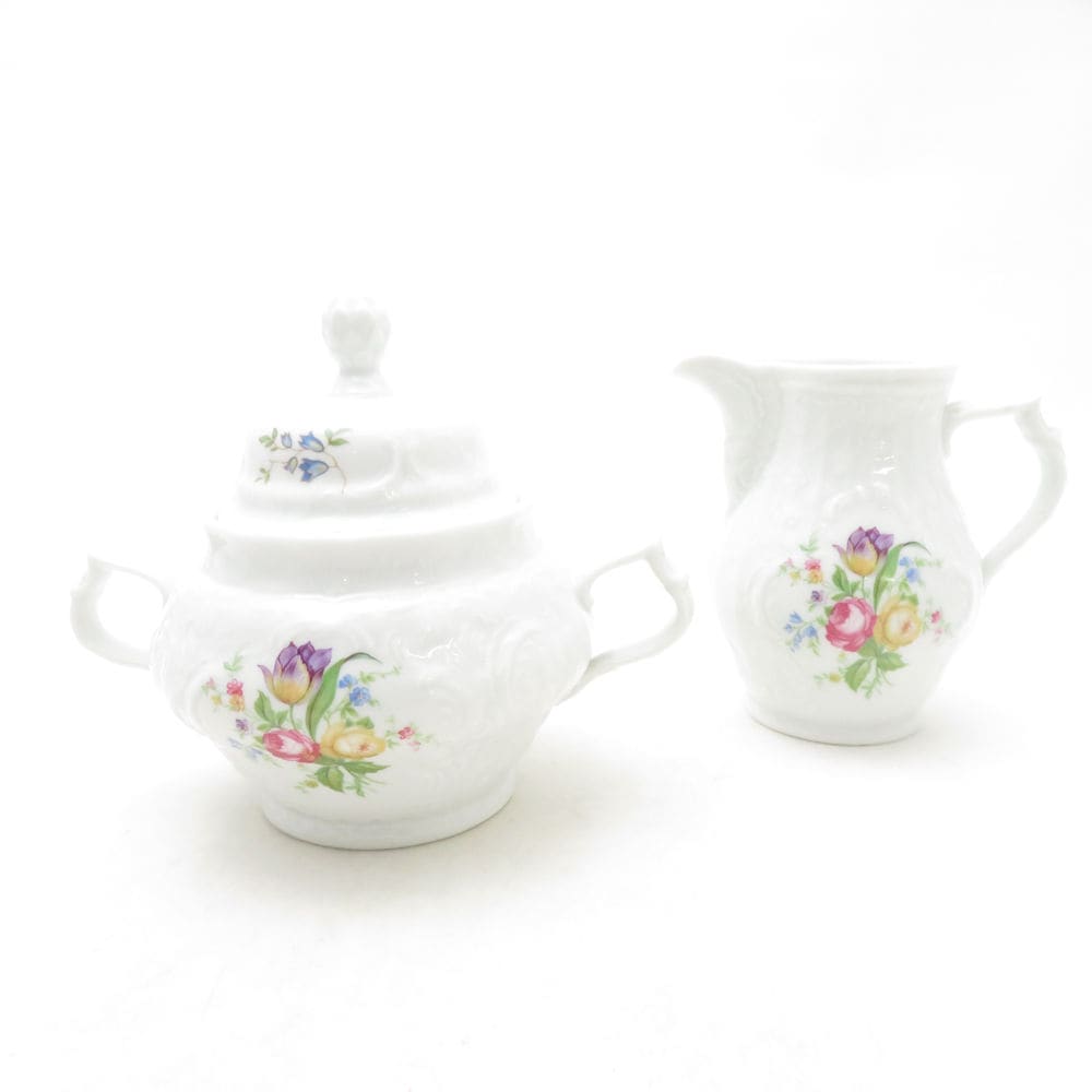 美品 Rosenthal ローゼンタール クラシックローズコレクション シュガーポット クリーマー 2点 セット 砂糖 ミルクピッチャー SO3864K1 【中古】