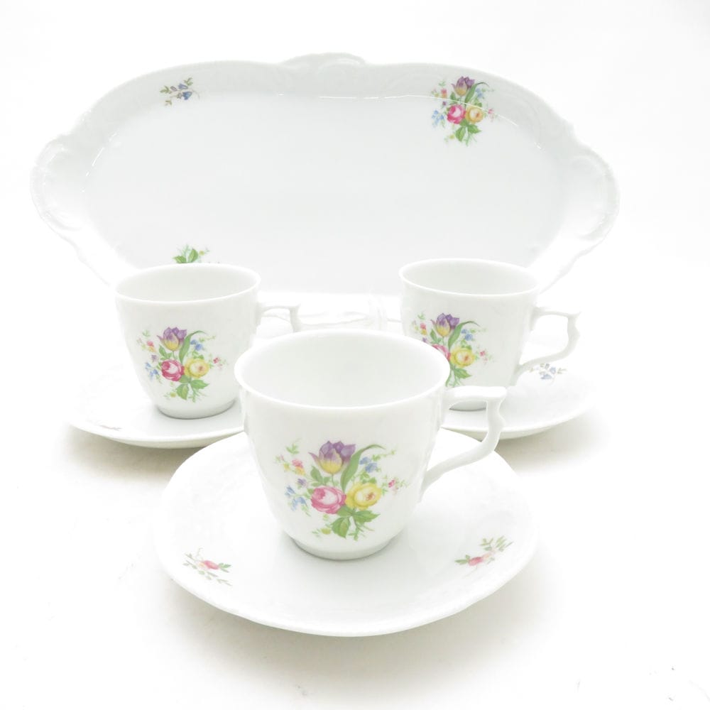 Rosenthal ローゼンタール クラシックローズコレクション カップ＆ソーサー プレート 3点 セット オーバル 長皿 SO3865K1 【中古】