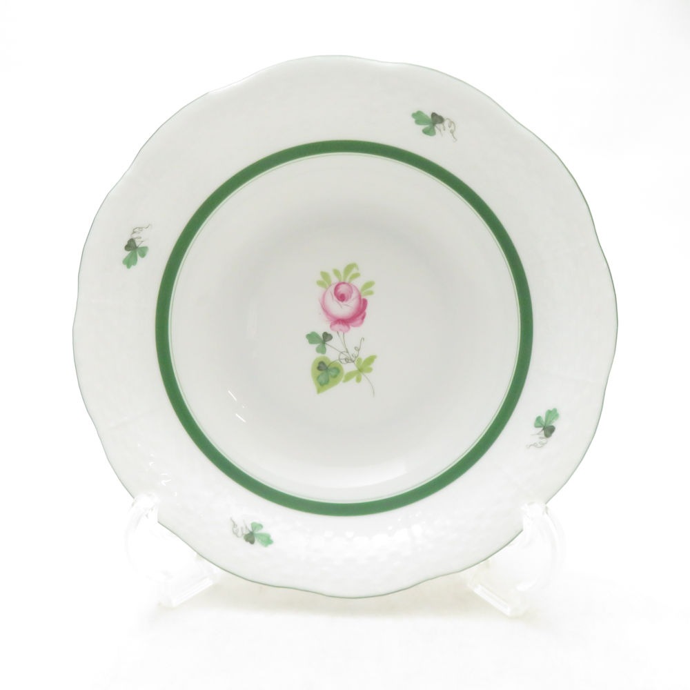 Herend ヘレンド ウィーンの薔薇 VRH 330 ボウル 17cm オートミール サラダソーサー 皿 バラ SU14024D2 【中古】