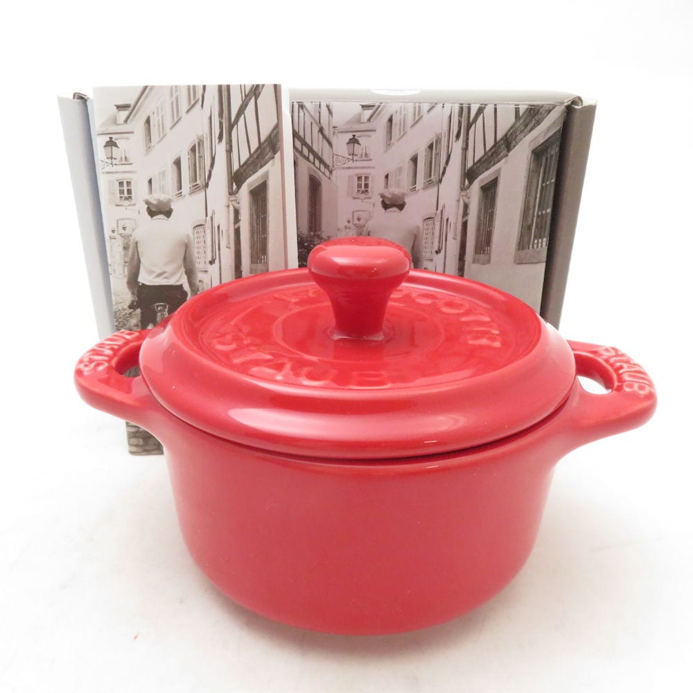 未使用 STAUB ストウブ セラミック ココットラウンド ミニココット セラミック 10cm 0.2L チェリー Sサイズ SC10973K1 【中古】