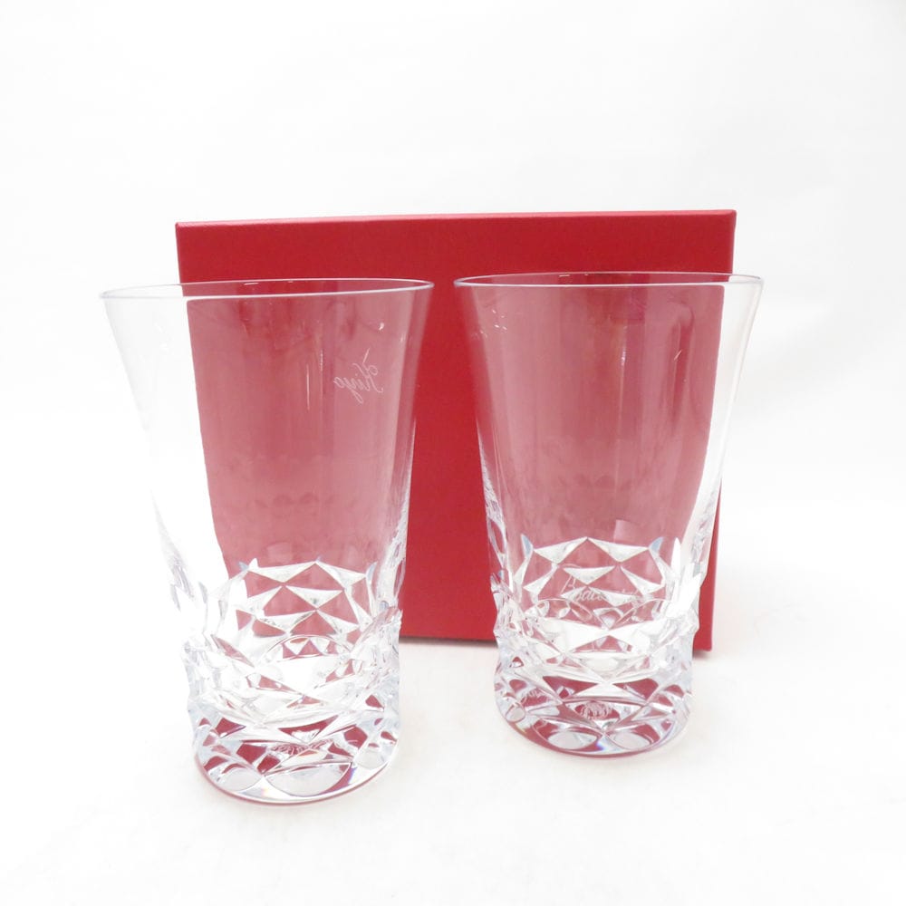 美品 Baccarat バカラ スウィング ハイボールタンブラー 2点 ペア ブラーヴァ グラス ネーム刻印入 SC10664X2 【中古】
