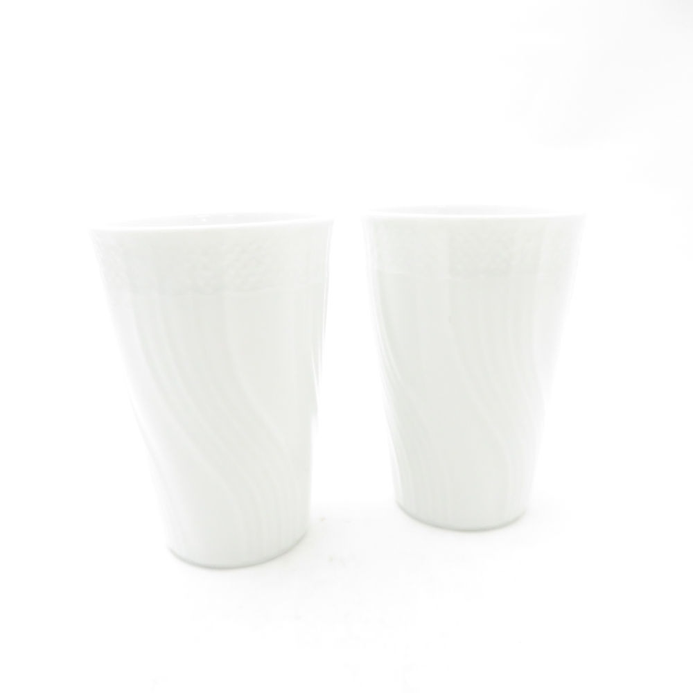 美品 Richard Ginori リチャードジノリ ベッキオホワイト フリーカップ 2点 ペア タンブラー マグ ジノリ1735 2023 SU13786U2 【中古】