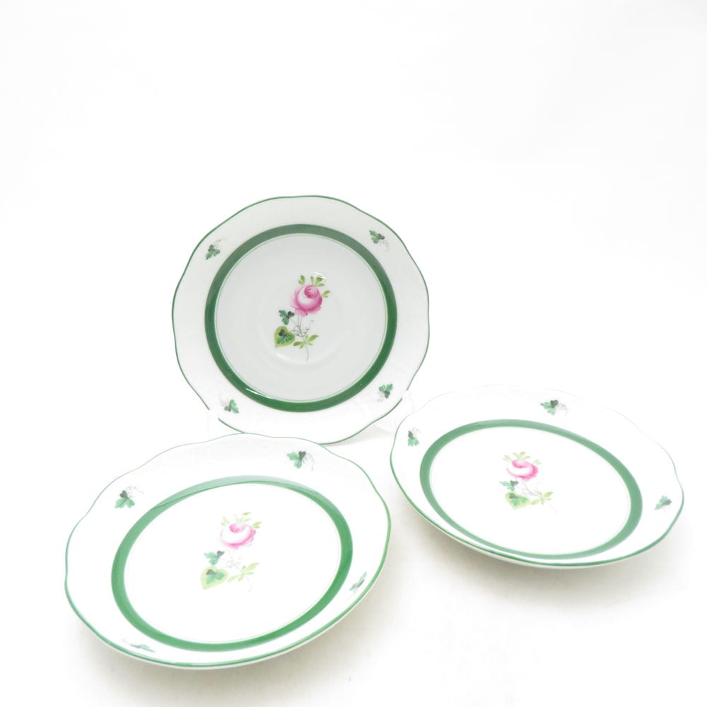 美品 Herend ヘレンド ウィーンの薔薇 VRH 724 ソーサーのみ 3枚 セット ティー 紅茶 受け皿 テーブルウェア SU13794U2 【中古】