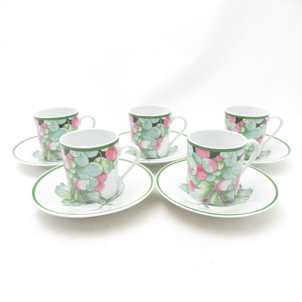 美品 PHILIPPE DESHOULIERES フィリップデズリエ コーヒーカップ＆ソーサー 5客 セット エスプレッソ 珈琲 リモージュ SU13813X1 【中古】