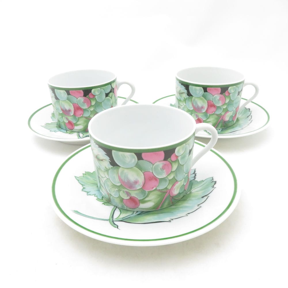 美品 PHILIPPE DESHOULIERES フィリップデズリエ コーヒーカップ＆ソーサー 3客 セット 珈琲 リモージュ SU13814X1 【中古】