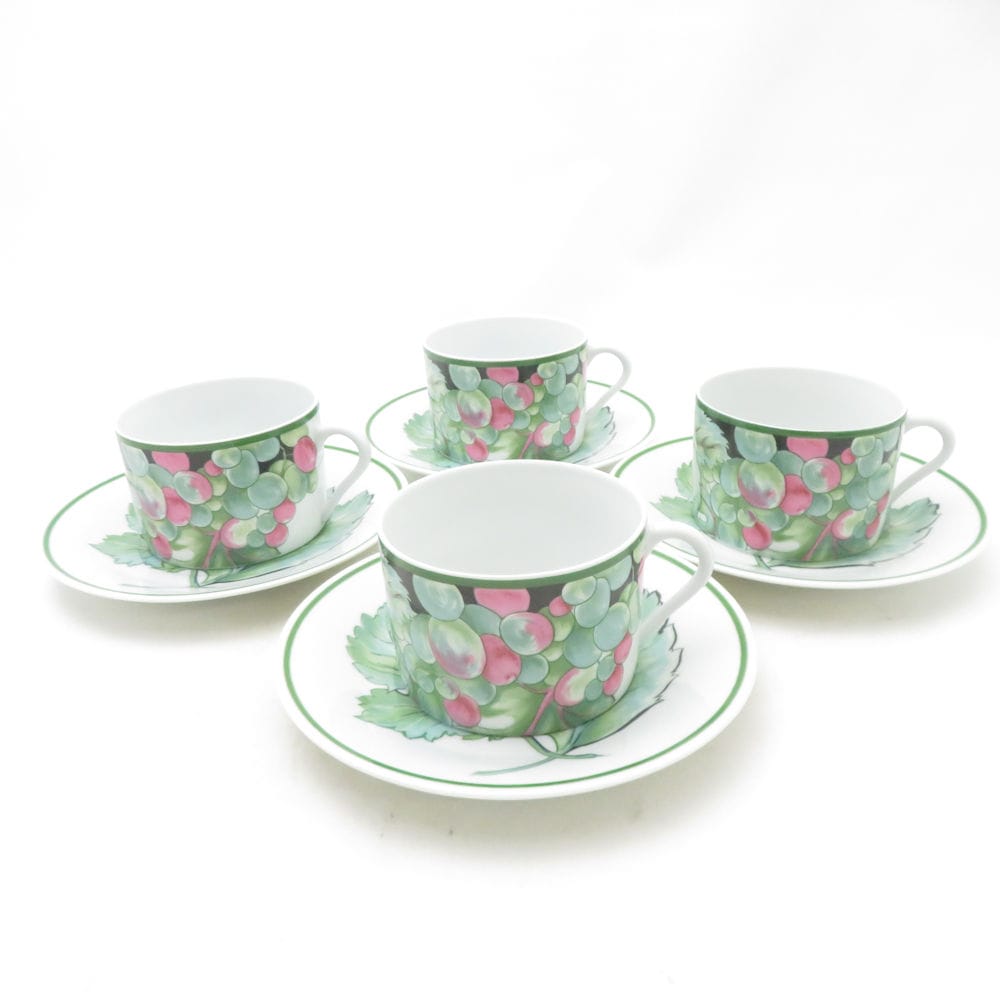 美品 PHILIPPE DESHOULIERES フィリップデズリエ コーヒーカップ＆ソーサー 4客 セット 珈琲 リモージュ SU13815X1 【中古】