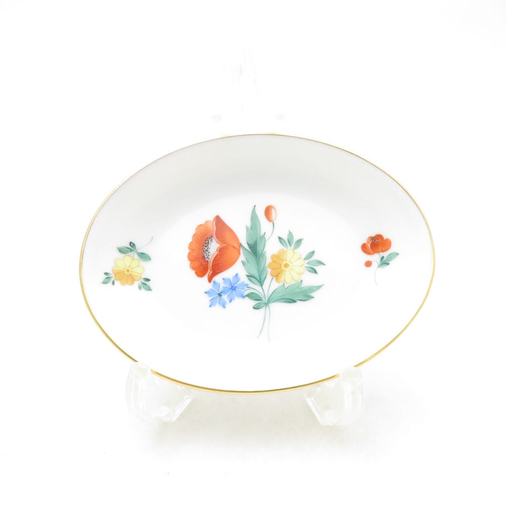 美品 Herend ヘレンド KB ミニオーバルディッシュ 1枚 9cmプレート 小皿 トレイ 花 SC10769B1 【中古】