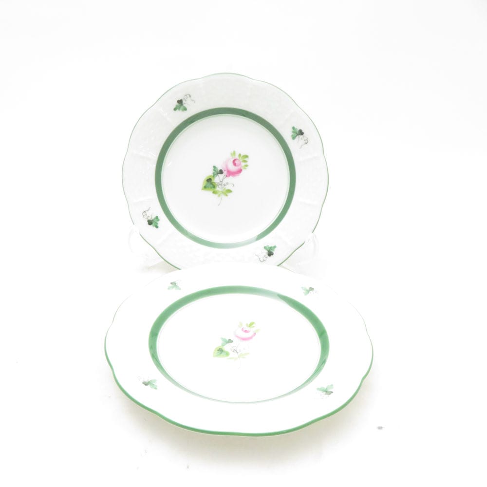 未使用 Herend ヘレンド ウィーンの薔薇 VRH 小皿 2枚 ペア 12cm スモールプレート ミニ トレイ SC10919X1 【中古】