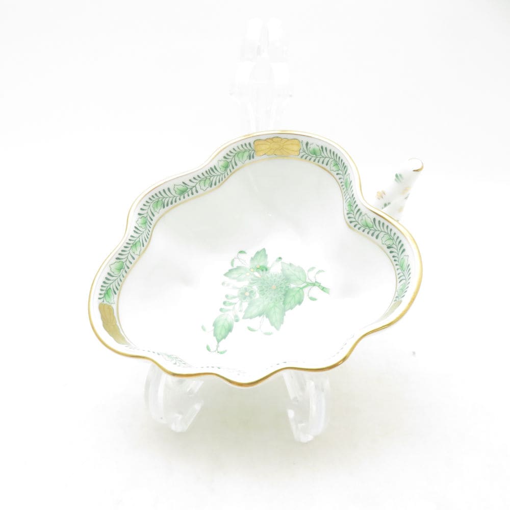 美品 Herend ヘレンド アポニーグリーン AV オープンシュガー 1点 砂糖 金彩 SC10923X1 【中古】