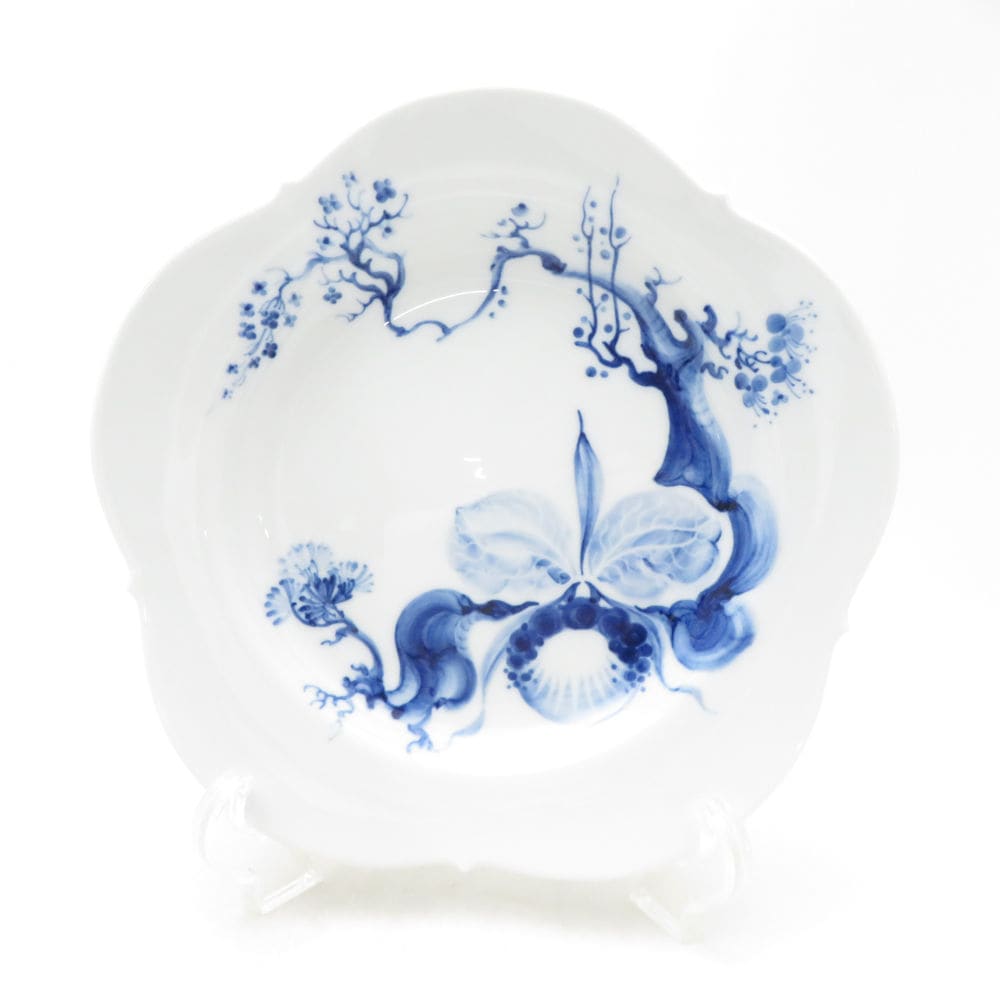 未使用 MEISSEN マイセン ブルーオーキッド 中皿 1枚 21cmプレート 23472 白 青 陶磁器 高級 SC10945X1 【中古】