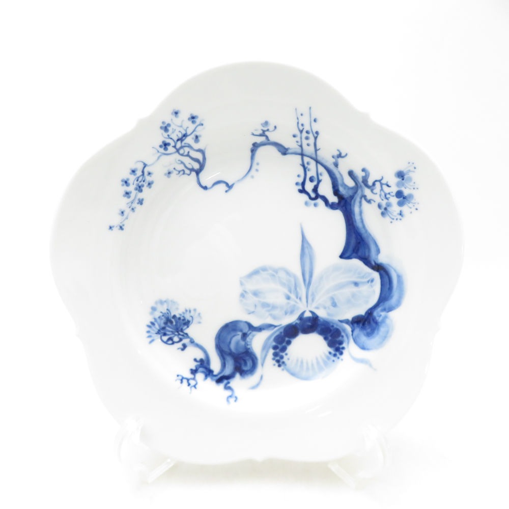 未使用 MEISSEN マイセン ブルーオーキッド 中皿 1枚 21cmプレート 23472 白 青 陶磁器 高級 SC10946X1 【中古】