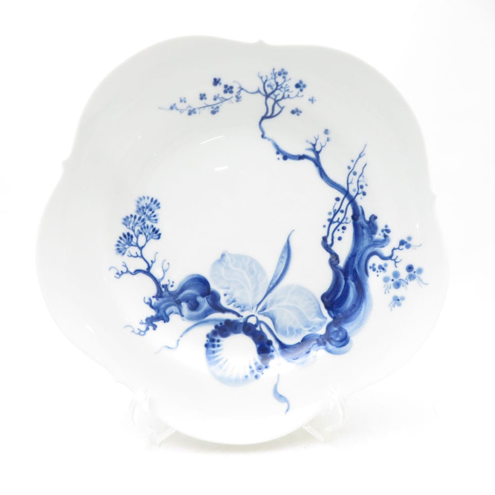未使用 MEISSEN マイセン ブルーオーキッド 大皿 1枚 26cmプレート 23475 白 青 陶磁器 高級 SU13876X1 【中古】