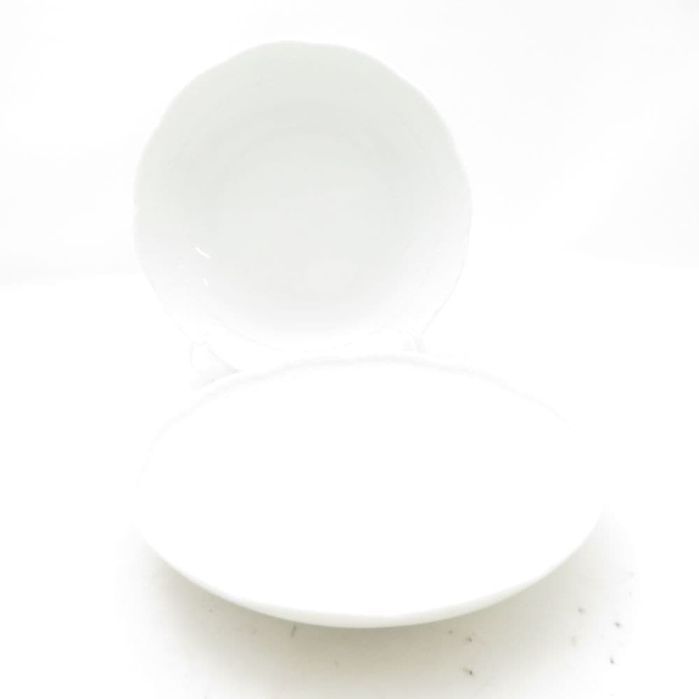 美品 Richard Ginori リチャードジノリ ベッキオホワイト ディッシュラウンド 2枚 ペア L 19cmプレートセット 白磁 SU13924V2 【中古】