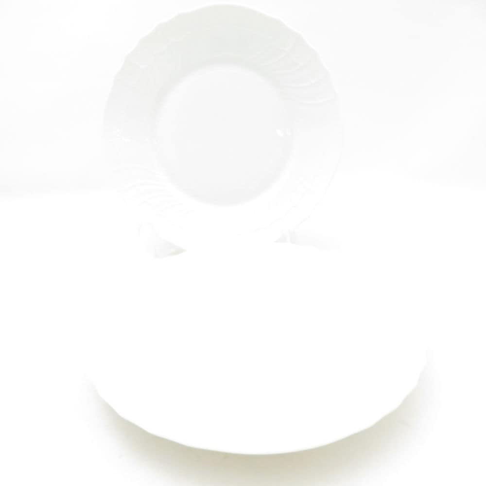 美品 Richard Ginori リチャードジノリ ベッキオホワイト 中皿 2枚 ペア 20cmデザートプレート 白磁 SU13926V2 【中古】