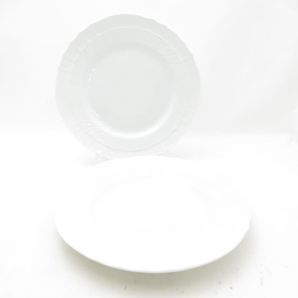 美品 Richard Ginori リチャードジノリ ベッキオホワイト 大皿 2枚 ペア 26cmディナープレート 白磁 SU13927V2 【中古】