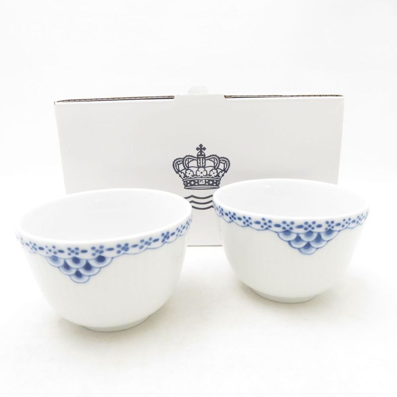未使用 ROYAL COPENHAGEN ロイヤルコペンハーゲン プリンセス ティーカップ 2点 ペア 茶 湯呑 湯飲み ジャパニーズ SU13998A2 【中古】