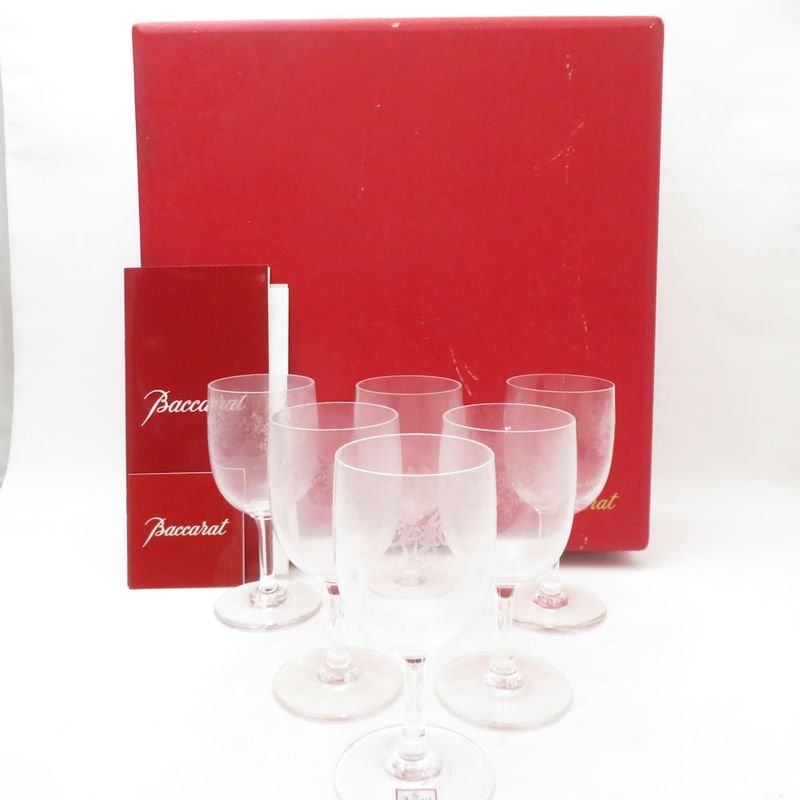 美品 Baccarat バカラ セビーヌ ワイングラス 6客 クリスタル セット H14 バーウェア SU13846Z 【中古】