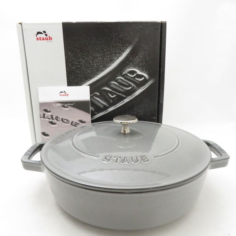 美品 STAUB ストウブ ブレイザー ソテーパン 両手鍋 鋳鉄 24cm 2.4L SC11029Z 【中古】