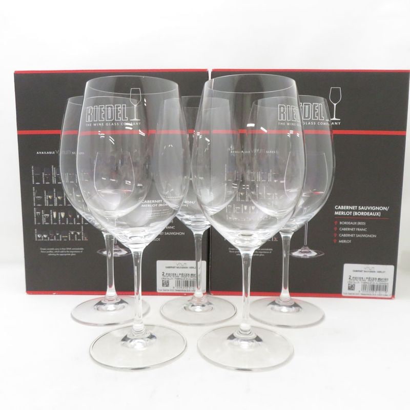 RIEDEL リーデル ヴィノム カベルネ・ソーヴィニヨン/メルロ（ボルドー） ワイングラス 5客 セット H22.5cm 6416/0 SC10993Z 【中古】