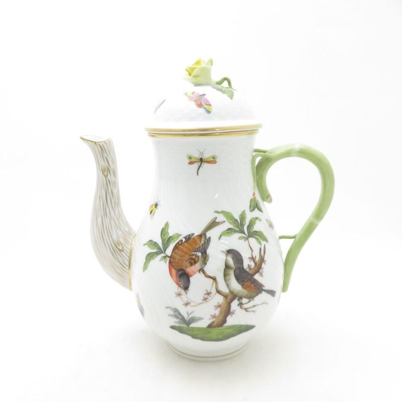 Herend ヘレンド ロスチャイルドバード RO コーヒーポット 金彩 鳥 蝶 SC10948H2 【中古】