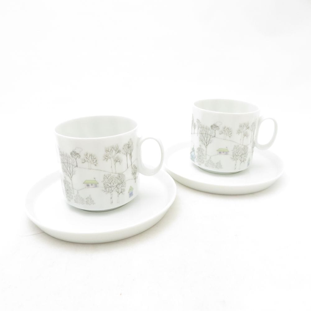 Rosenthal ローゼンタール ルート ブリュック カップ＆ソーサー 2客 ペア 冬の旅 SM5226X2 【中古】