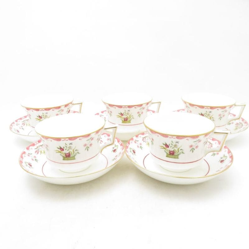WEDGWOOD ウェッジウッド ビアンカ ティーカップ＆ソーサー 5点 セット