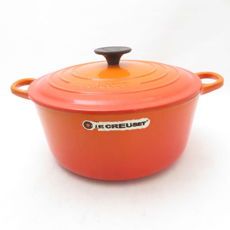 美品 Le Creuset ルクルーゼ ココットロンド 両手鍋 鋳物ホーロー 24cm 料理 調理器具 SU14231C2 【中古】