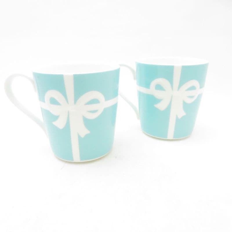 美品 TIFFANY＆Co. ティファニー ブルーボックス マグカップ 2点 ペア ティー コーヒー テーブルウェア SU14202B2 【中古】