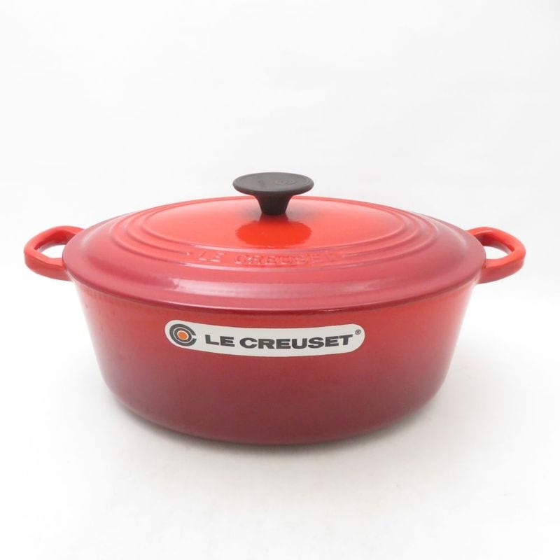 美品 Le Creuset ルクルーゼ ココットオーバル 両手鍋 鋳物ホーロー 27cm 料理 調理器具 SU14201Z 【中古】